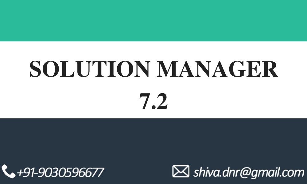 Solution manager Solution manager 7.2 videos